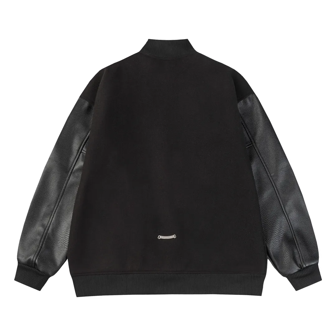 P390 Chrome hearts Chrome hearts embroidered leather baseball jersey - One-to-one restoration of heavy industry hardware accessories - Pocket sword zipper design - Dragon and Phoenix nylon with pebbled hand sleeves M L XL XXL